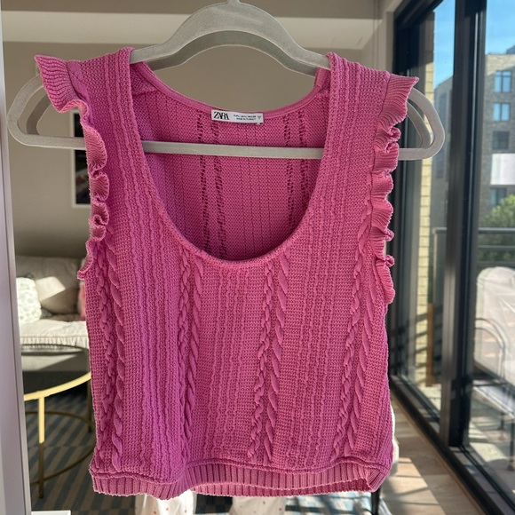 Zara Tops - Pink Zara Cable Knit Top